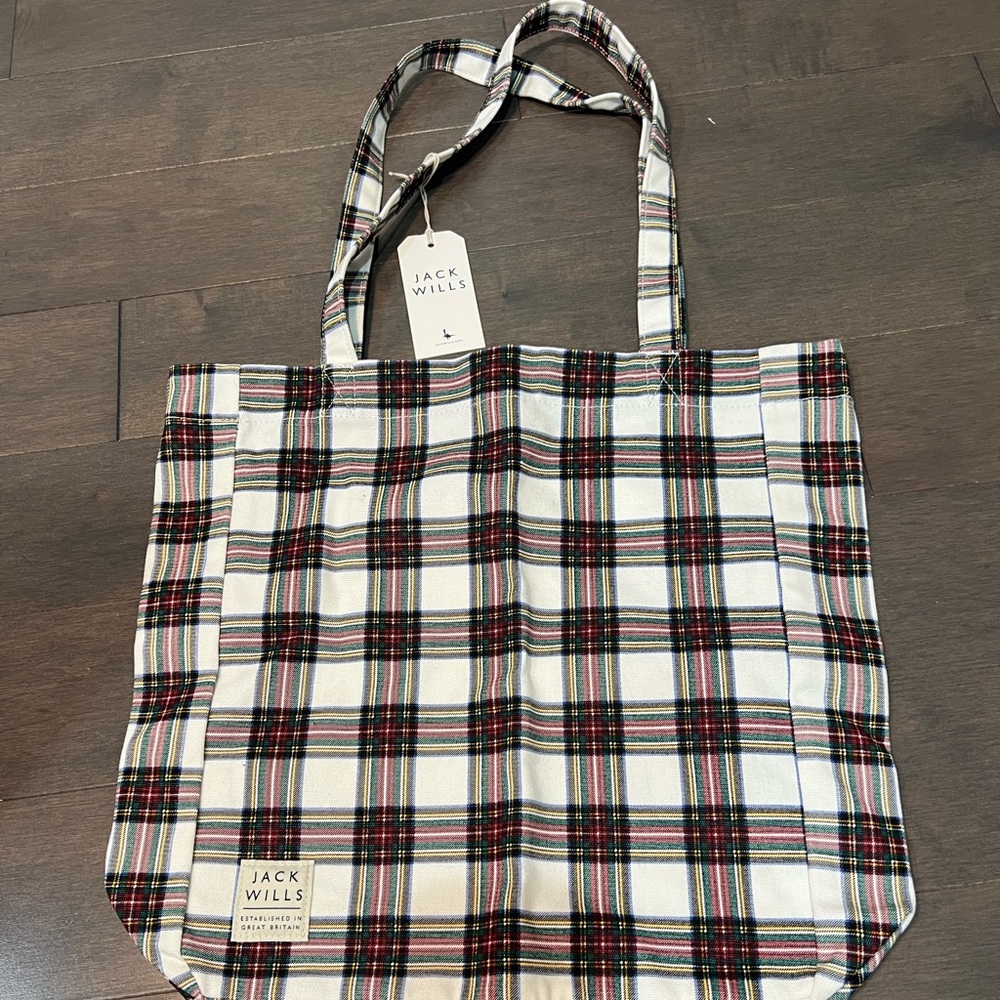Jack Wills Plaid Tartan Tote Bag - NWT